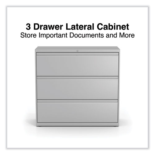 Image of Alera® Lateral File, 3 Legal/Letter/A4/A5-Size File Drawers, Light Gray, 42" X 18.63" X 40.25"