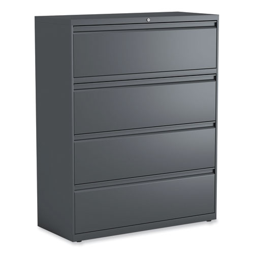 Image of Alera® Lateral File, 4 Legal/Letter/A4/A5-Size File Drawers, Charcoal, 42" X 18.63" X 52.5"