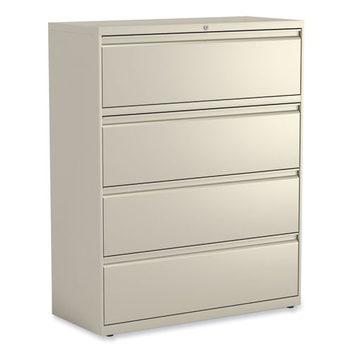 Image of Lateral File, 4 Legal/Letter-Size File Drawers, Putty, 42" x 18.63" x 52.5"