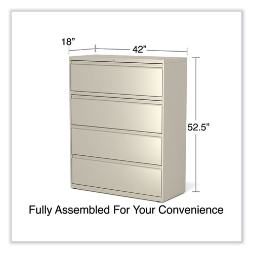 Image of Alera® Lateral File, 4 Legal/Letter-Size File Drawers, Putty, 42" X 18.63" X 52.5"
