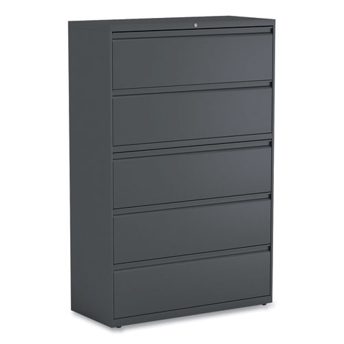 Image of Lateral File, 5 Legal/Letter/A4/A5-Size File Drawers, Charcoal, 42" x 18.63" x 67.63"