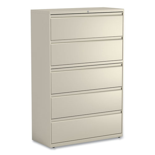 Lateral File, 5 Legal/Letter/A4/A5-Size File Drawers, Putty, 42" x 18.63" x 67.63"