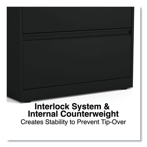 Image of Alera® Lateral File, 2 Legal/Letter-Size File Drawers, Black, 30" X 18.63" X 28"