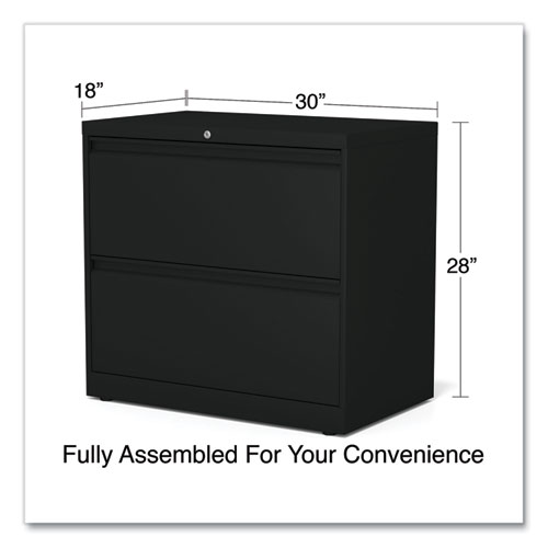 Image of Alera® Lateral File, 2 Legal/Letter-Size File Drawers, Black, 30" X 18.63" X 28"