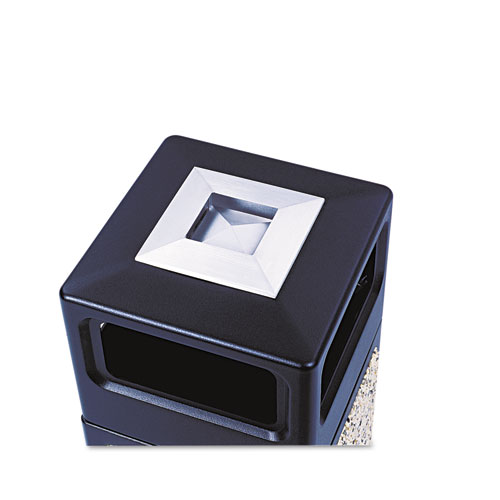 Image of Canmeleon Aggregate Panel Receptacles, 15 gal, Polyethylene/Stainless Steel, Black