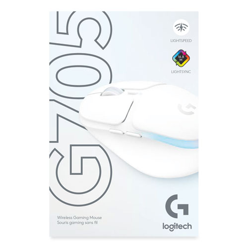 Image of Logitech® G705 Wireless Gaming Mouse, 2.4 Ghz Frequency/33 Ft Wireless Range, Right Hand Use, White