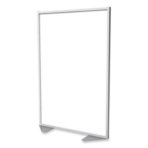 Image of Floor Partition with Aluminum Frame, 48.06 x 2.04 x 71.86, White, Ships in 7-10 Business Days