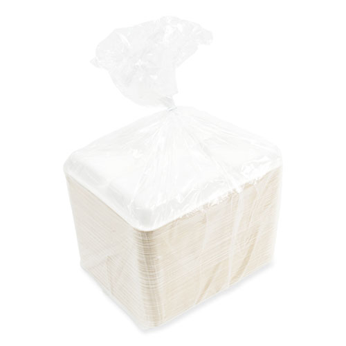 Image of Amercareroyal® Bagasse Pfas-Free Food Tray, 5-Compartment, 8.26 X 10.23 X 0.94, White, Bamboo/Sugarcane, 500/Carton