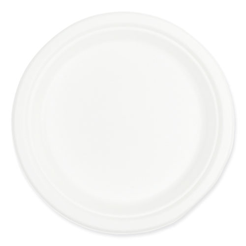 Image of Amercareroyal® Bagasse Pfas-Free Dinnerware, Plate, 9", White, 500/Carton