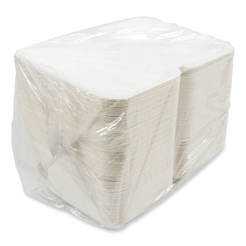 Amercareroyal® Bagasse Pfas-Free Food Containers, 1-Compartment, 6 X 9 X 3.03, White, Bamboo/Sugarcane, 250/Carton