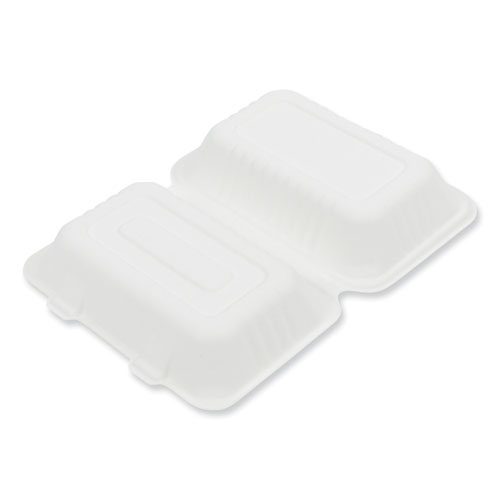 Image of Amercareroyal® Bagasse Pfas-Free Food Containers, 1-Compartment, 6 X 9 X 3.03, White, Bamboo/Sugarcane, 250/Carton