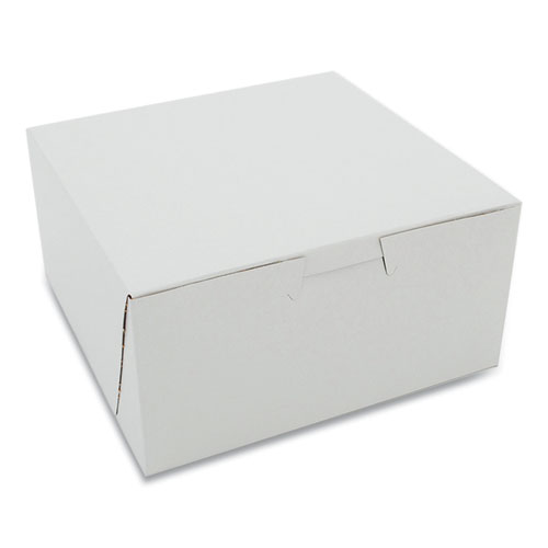 Image of Sct® White One-Piece Non-Window Bakery Boxes, Standard, 3 X 6 X 6, White, Paper, 250/Carton