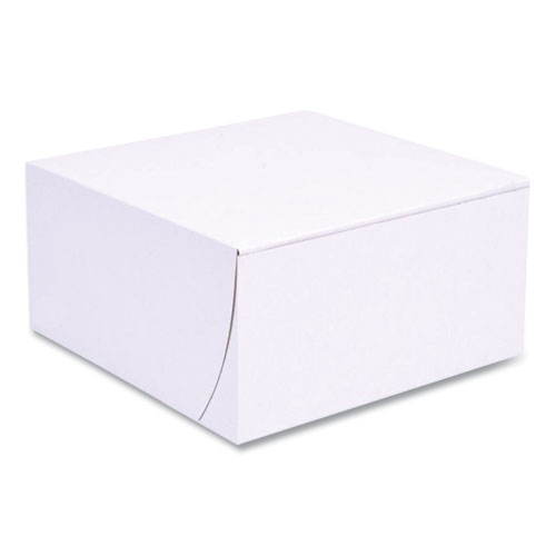 Image of Sct® White One-Piece Non-Window Bakery Boxes, Standard, 8 X 8 X 4, White, Paper, 250/Bundle