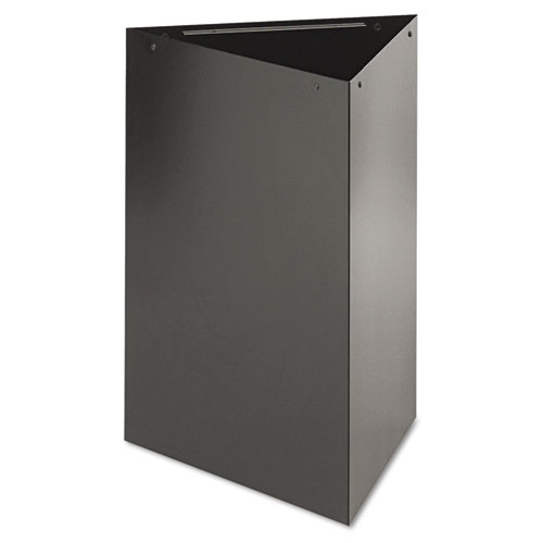 Trifecta Waste Receptacle, 38" High Base, 21 gal, Steel, Black, Ships in 1-3 Business Days