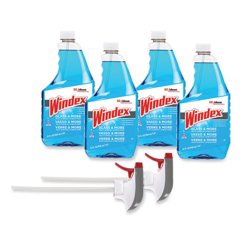 Windex® Original Glass Cleaner, Fresh Scent, 32 Oz Spray Bottle, 4/Carton