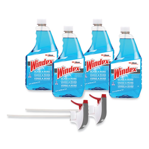 Windex® Original Glass Cleaner, Fresh Scent, 32 oz Spray Bottle, 4/Carton