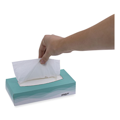 Image of Windsoft® Facial Tissue, 2 Ply, White, Flat Pop-Up Box, 100 Sheets/Box, 30 Boxes/Carton