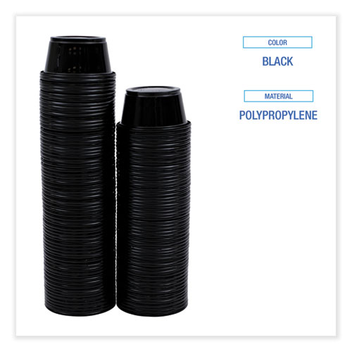Image of Boardwalk® Souffle/Portion Cups, 2 Oz, Polypropylene, Black, 125 Cups/Sleeve, 20 Sleeves/Carton