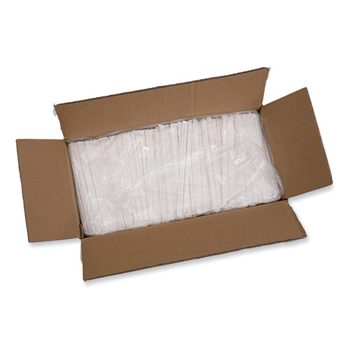 Boardwalk® Individually Wrapped Paper Straws, 7.75" X 0.25", White, 3,200/Carton