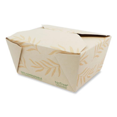 World Centric® No Tree Folded Takeout Containers, 26 oz, 4.2 x 5.2 x 2.5, Natural, Sugarcane, 450/Carton