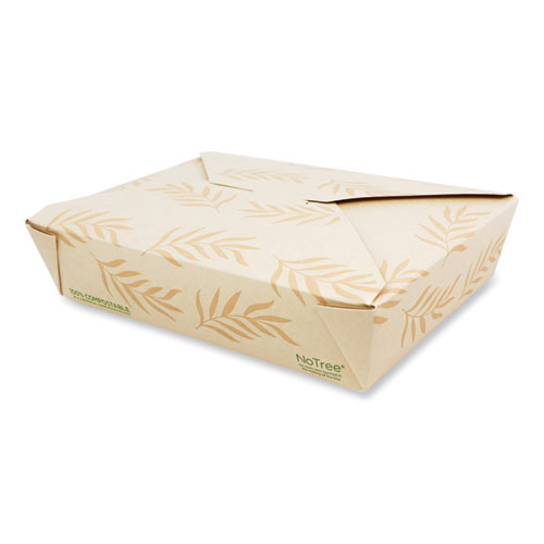 World Centric® No Tree Folded Takeout Containers, 50 Oz, 6.2 X 8.5 X 1.85, Natural, Sugarcane, 200/Carton
