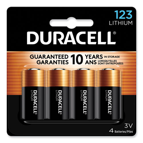 Image of Duracell® Specialty High-Power Lithium Batteries, 123, 3 V, 4/Pack