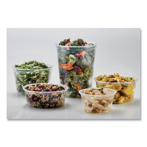 Image of Fabri-Kal® Microwavable Deli Containers, 24 Oz, 4.6 Diameter X 4.1 H, Clear, Plastic, 500/Carton