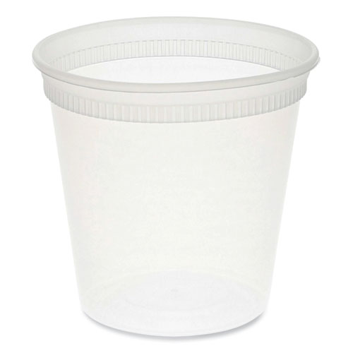 Image of Pactiv Evergreen Newspring Delitainer Microwavable Container, 24 Oz, 4.55 X 4.55 X 4.35, Clear, Plastic, 480/Carton