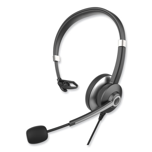 IVR70001 Monaural Over The Head Headset, Black/Silver