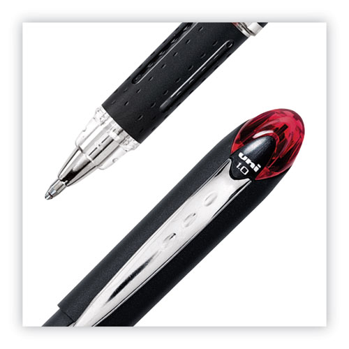 Jetstream Hybrid Gel Pen, Stick, Bold 1 mm, Red Ink, Black/Silver/Red Barrel