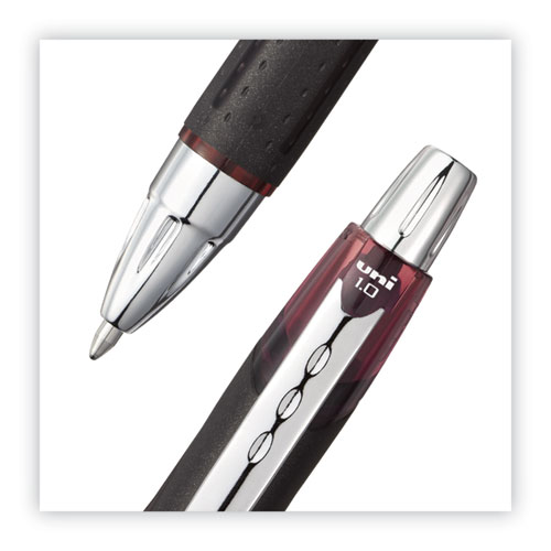 Image of Uniball® Jetstream Retractable Ballpoint Pen, 1 Mm, Assorted Ink, Black Barrel, 5/Pack