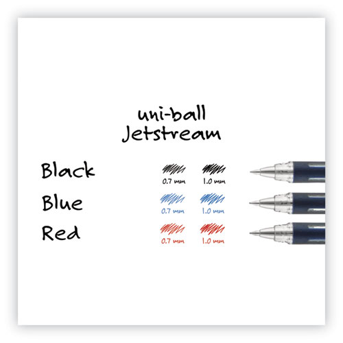 Image of Uniball® Jetstream Ballpoint Pen, Stick, Bold 1 Mm, Red Ink, Black Barrel