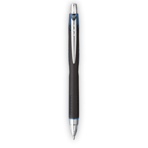 Jetstream Retractable Hybrid Gel Pen, 1 mm, Blue-Infused Black Ink, Black/Blue/Silver Barrel