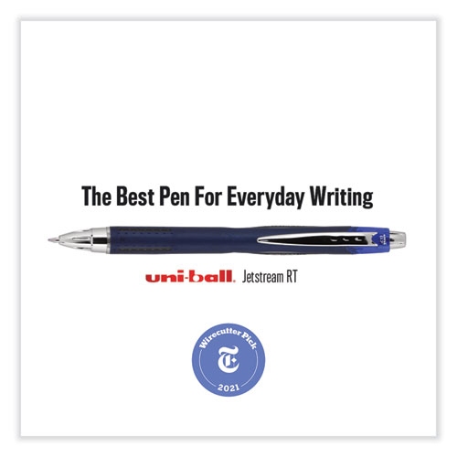 Image of Uniball® Jetstream Retractable Ballpoint Pen, Bold 1 Mm, Blue Ink, Black Barrel