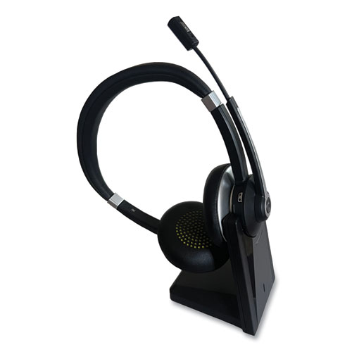 IVR70003 Binaural Over The Head Bluetooth Headset, Black/Silver