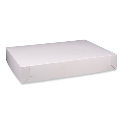 Bakery Boxes, Standard, 26 x 18.5 x 4, White, Paper, 50/Carton