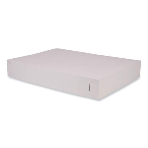 Bakery Boxes, Standard, 26 x 18.5 x 4, White, Paper, 50/Carton