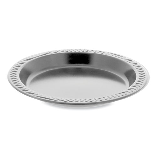 Image of Pactiv Evergreen Meadoware Impact Plastic Dinnerware, Plate, 6" Dia, Black, 1,000/Carton