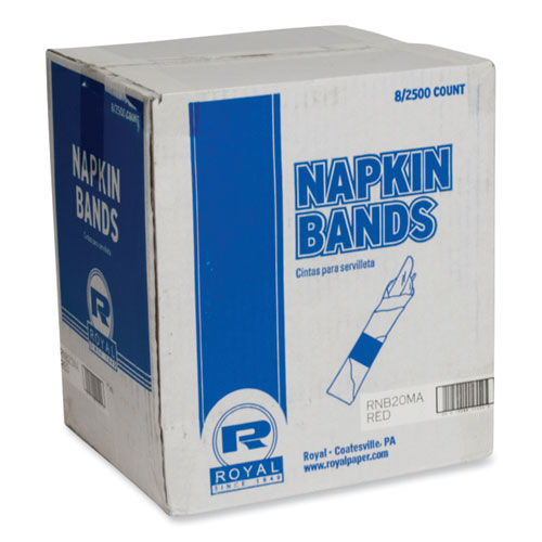 Napkin Bands, Red, 1.5", 2,500/Pack, 8 Packs/Carton