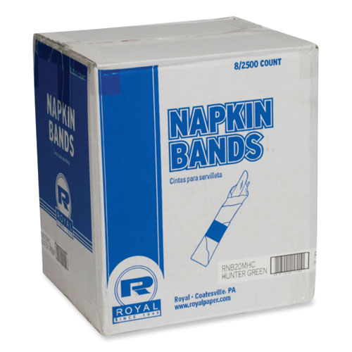 Napkin Bands, Hunter Green, 1.5", 2,500/Pack, 8 Packs/Carton