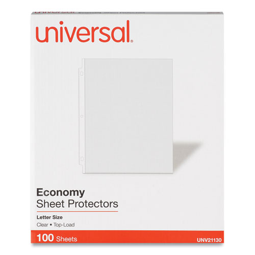 Image of Universal® Top-Load Poly Sheet Protectors, Economy, Letter, 100/Box