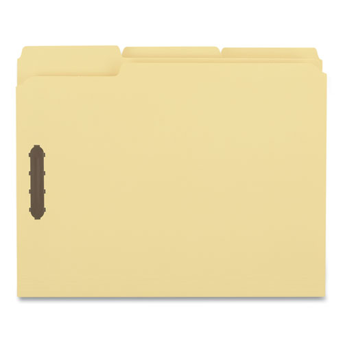 Image of Universal® Deluxe Reinforced Top Tab Fastener Folders, 0.75" Expansion, 2 Fasteners, Letter Size, Yellow Exterior, 50/Box