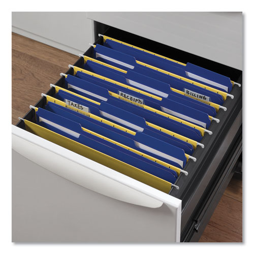 Image of Universal® Reinforced Top-Tab File Folders, 1/3-Cut Tabs: Assorted, Letter Size, 1" Expansion, Blue, 100/Box