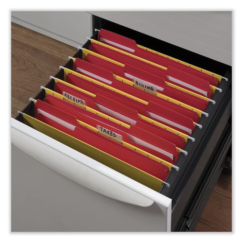 Image of Universal® Reinforced Top-Tab File Folders, 1/3-Cut Tabs: Assorted, Letter Size, 1" Expansion, Red, 100/Box