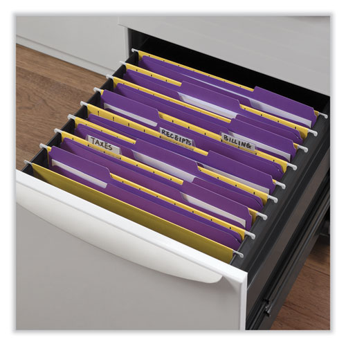 Image of Universal® Reinforced Top-Tab File Folders, 1/3-Cut Tabs: Assorted, Letter Size, 1" Expansion, Violet, 100/Box