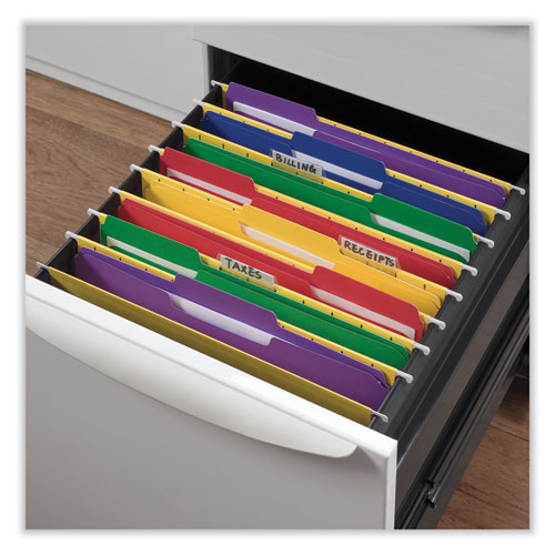 Image of Universal® Reinforced Top-Tab File Folders, 1/3-Cut Tabs: Assorted, Letter Size, 1" Expansion, Assorted Colors, 100/Box