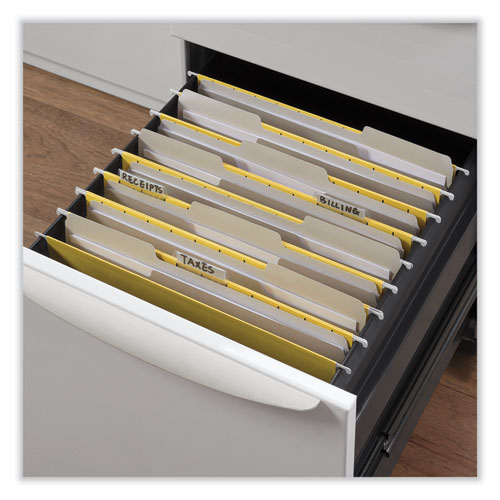 Image of Universal® Top Tab File Folders, 1/3-Cut Tabs: Assorted, Letter Size, 0.75" Expansion, Gray, 100/Box