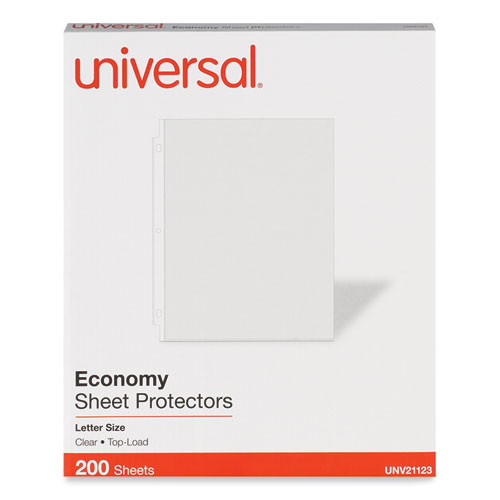 Image of Universal® Standard Sheet Protector, Economy, 8.5 X 11, Clear, 200/Box