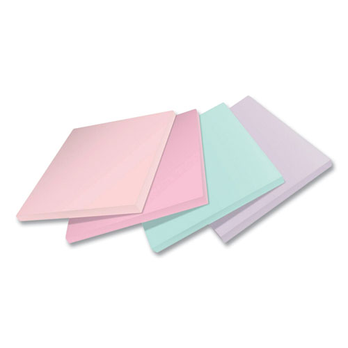 100% Recycled Paper Super Sticky Notes, 3" x 3", Wanderlust Pastels, 70 Sheets/Pad, 24 Pads/Pack