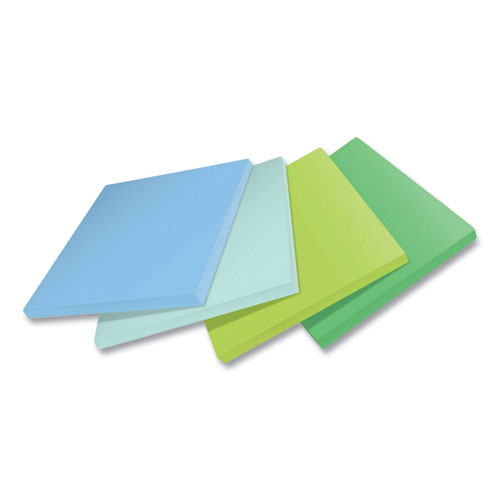 Image of Post-It® Notes Super Sticky 100% Recycled Paper Super Sticky Notes, 3" X 3", Oasis, 70 Sheets/Pad, 24 Pads/Pack